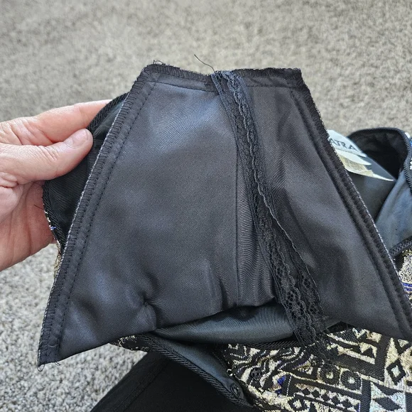 Patra Vintage 80's Gold Metallic Long Sleeve Tapestry Jacket Geometric Sz 16 - Picture 13 of 14